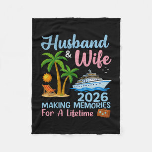 Husbynd And Wife 2026 Tropical Cruise Adventure De Fleece Blanket