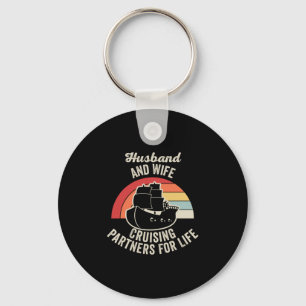 Husbynd And Wife Cruising Partners For Life Key Ring