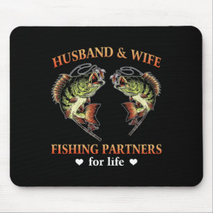 Husbynd And Wife Fishing Partners For Life Funny F Mouse Pad