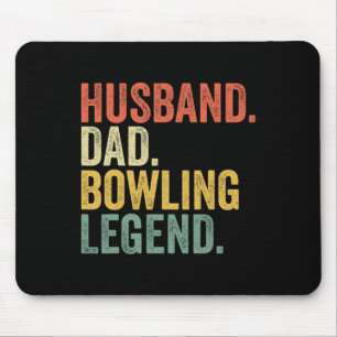 Husbynd Dad Bowling Legend Father's Day Bowling Pl Mouse Pad