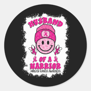 Husbynd Of A Warrior Breast Cancer Awareness Suppo Classic Round Sticker