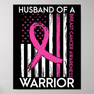Husbynd Of A Warrior Breast Cancer Awareness Suppo Poster
