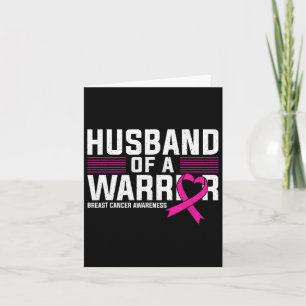 Husbynd Of A Warrior Pink Ribbon Breast Cancer Awa Card