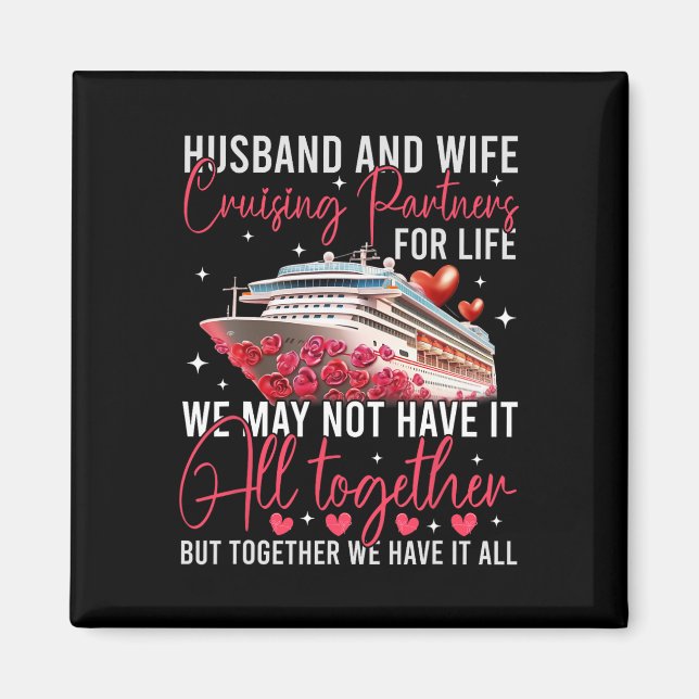 Husbynd Wife Cruising Anniversary Trip 2025 Honeym Magnet (Front)