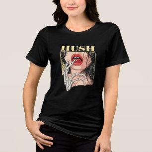 HUSH Graphic Women's T-Shirt – Bold Aesthetic Art  Tri-Blend Shirt