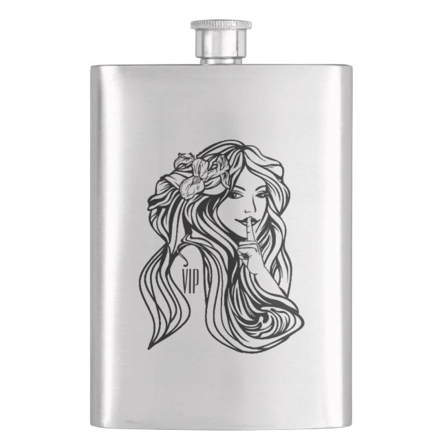 Hush Monogram Hip Flask (Front)