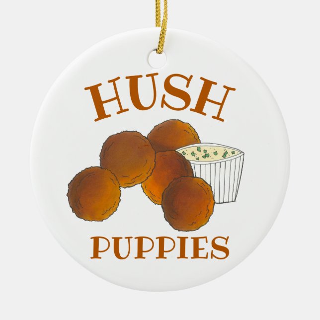 Hush Puppies Southern Soul Food Foodie Ceramic Ornament (Front)