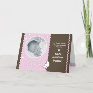 Hush Said the Moon Birth Announcement - Pink