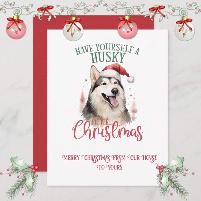Huskey Whimsical Christmas | Holiday Card (Creator Uploaded)