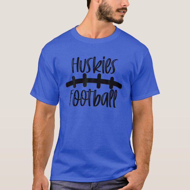 Huskies Football School Spirit Team Mascot Game Ni T-Shirt (Front)