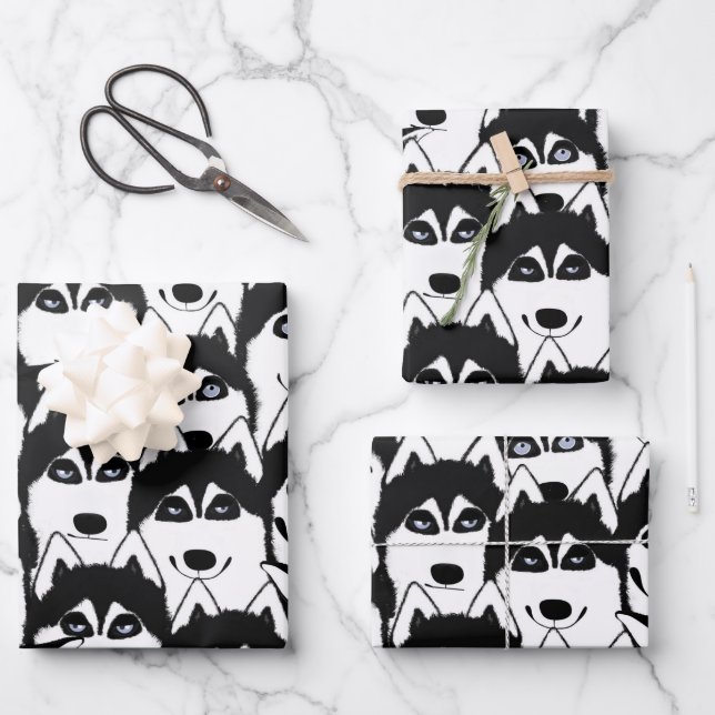 Huskies Wrapping Paper Sheets (Front)