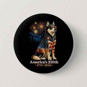 Husky Aamericas 250th Anniversary 1776 2026 6 Cm Round Badge