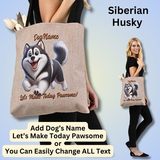 Husky - Add Dog's Name, Change Text Tote Bag (Creator Uploaded)