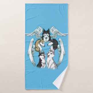 Husky Angels Bath Towel
