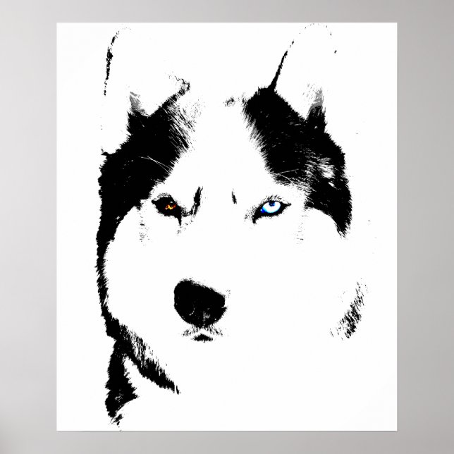 Husky Art Print Sled Dog Art Poster Husky Gifts (Front)