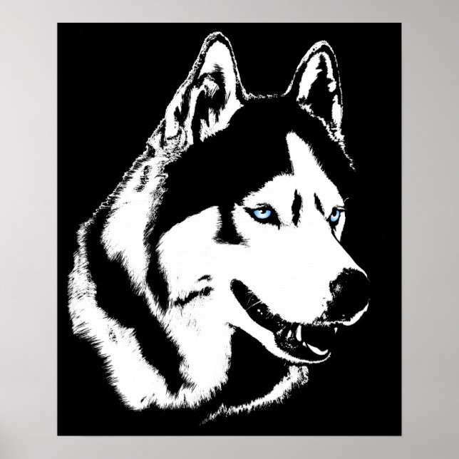 Husky Art Print Sled Dog Art Poster Husky Gifts (Front)