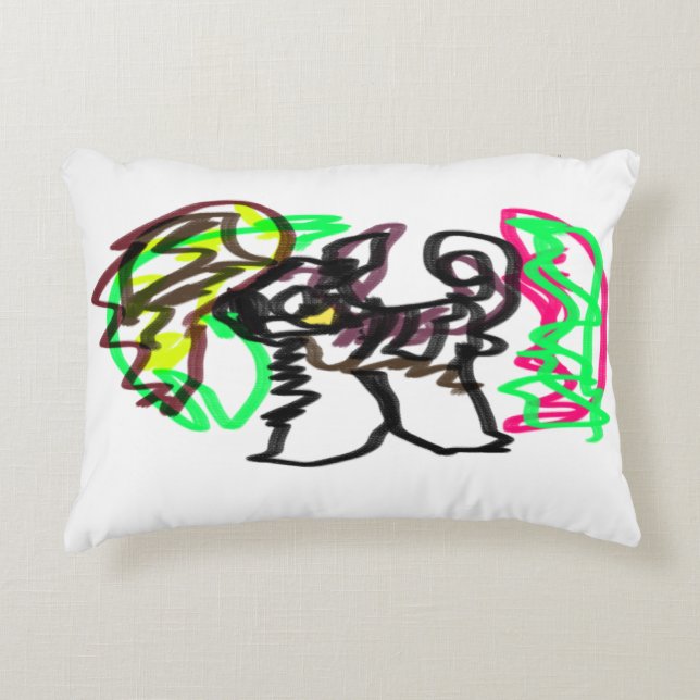 Husky  autumn playing  decorative cushion (Front)