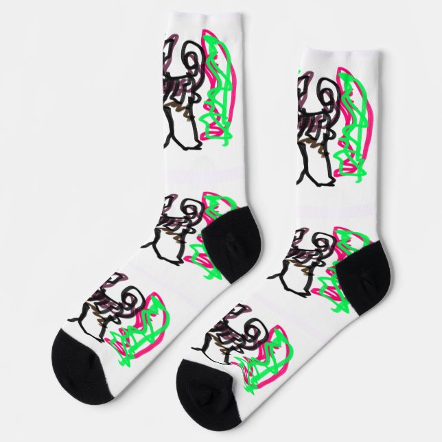 Husky  autumn playing  socks (Left)