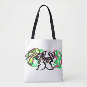 Husky autumn playing tote bag