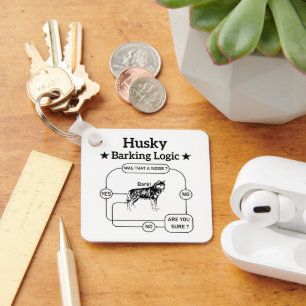 Husky Barking Logic Funny Siberian Dog Sarcastic  Key Ring