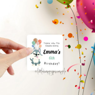 Husky Birthday Party Thank You Square Sticker