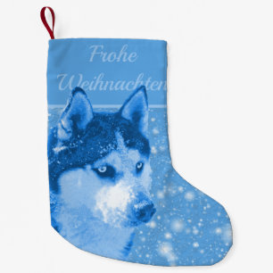 Husky blue Merry Christmas for Daddy Small Christmas Stocking