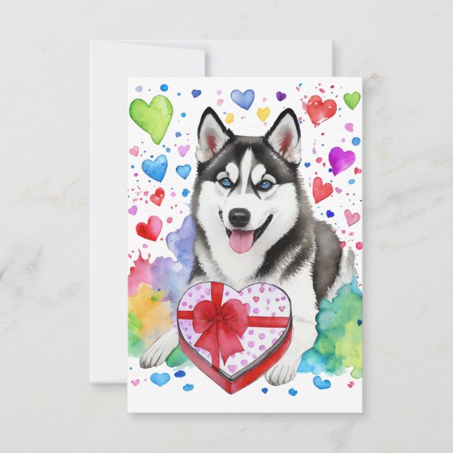 Husky Candy Heart Card (Front)