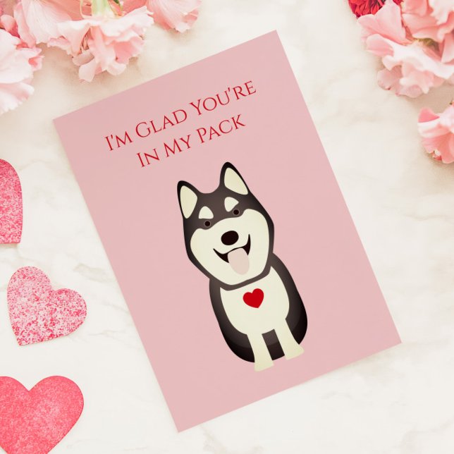 Husky Card, Dog Valentine, Valentine's Day Note Card (Creator Uploaded)