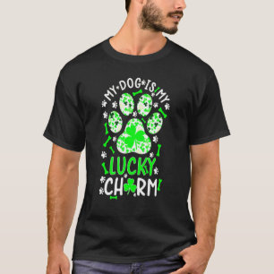 Husky Charm Shamrock Paw Dog St Patricks Day T-Shirt