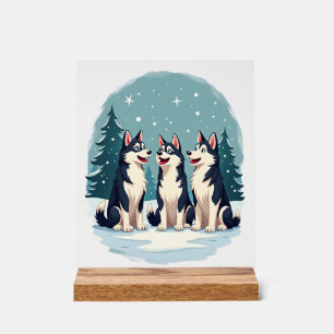 Husky Christmas Choir Acrylic Sign