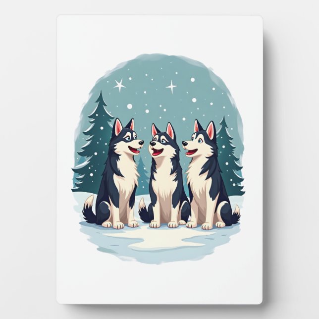 Husky Christmas Choir Plaque (Front)