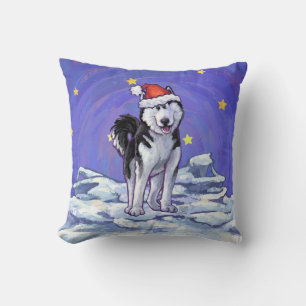 Husky Christmas Cushion