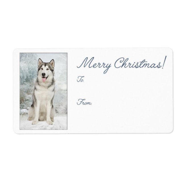 Husky Christmas Gift Stickers (Front)