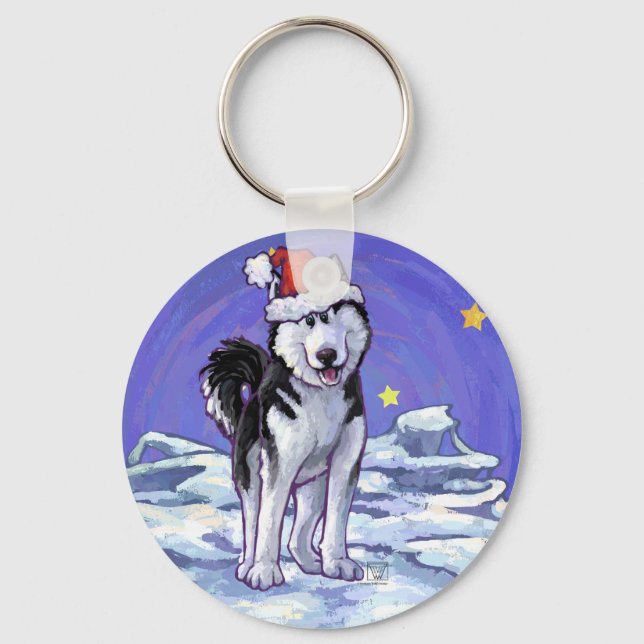 Husky Christmas Key Ring (Front)