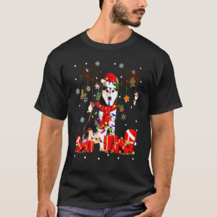 Husky Christmas Light Dog T-Shirt
