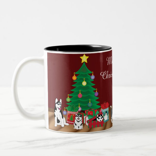 Husky Christmas Mug (Left)