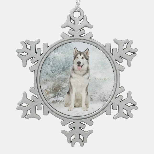 Husky Christmas Ornament (Front)
