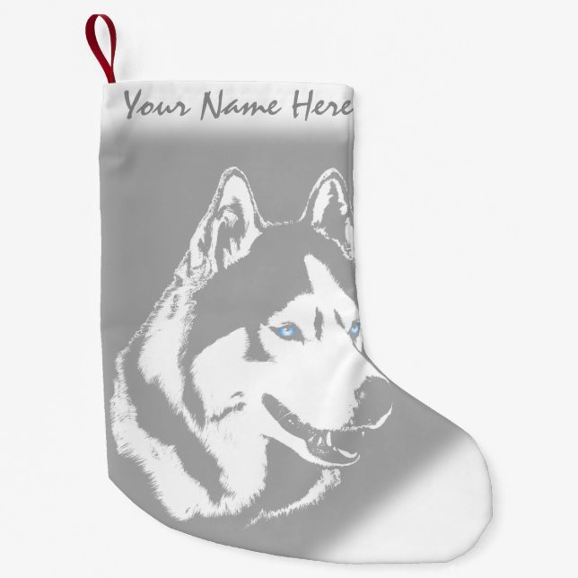 Husky Christmas Stocking Personalised Dog Stocking (Front)