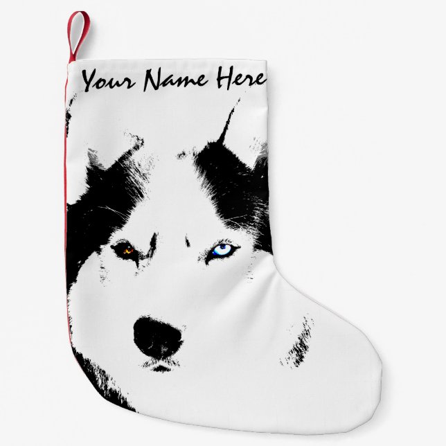Husky Christmas Stocking Personalised Dog Stocking (Front)