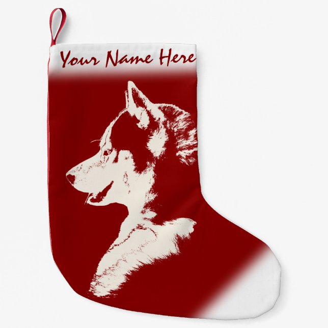 Husky Christmas Stocking Personalised Dog Stocking (Front)
