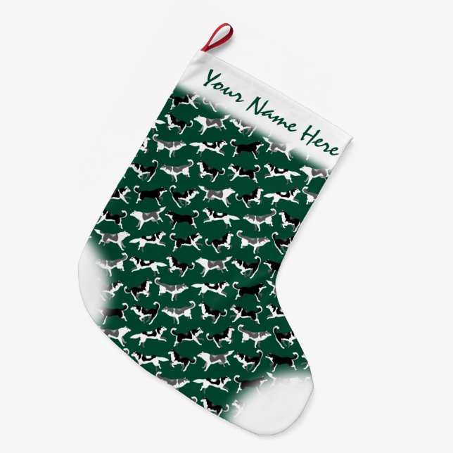 Husky Christmas Stocking Personalised Dog Stocking (Front (Hanging))