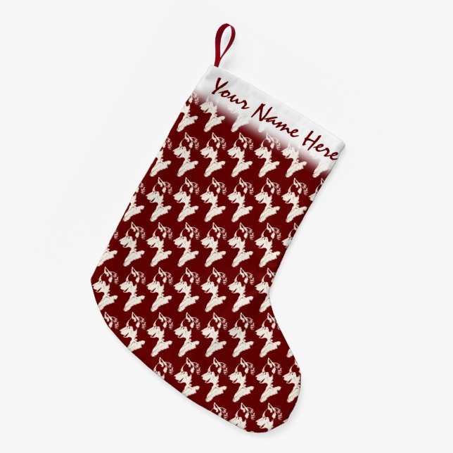 Husky Christmas Stocking Personalised Pup Stocking (Front (Hanging))