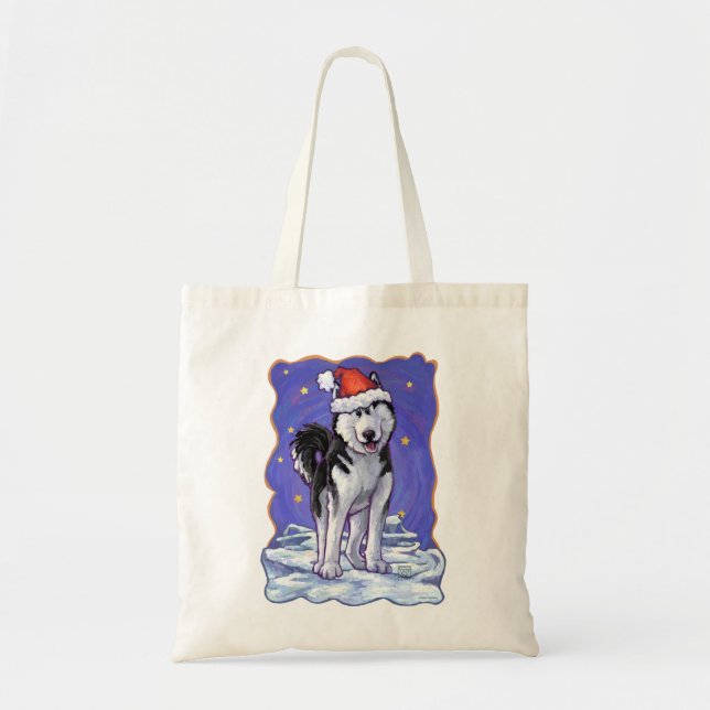 Husky Christmas Tote Bag (Front)