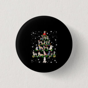 Husky Christmas Tree Covered By Flashlight 3 Cm Round Badge