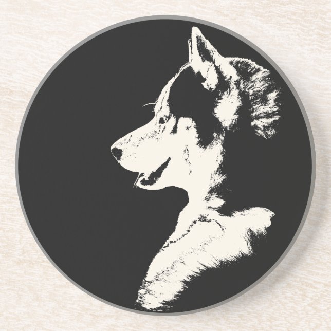 Husky Coaster Custom Husky Puppy Dog Coaster (Front)