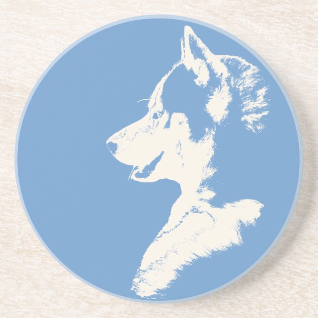 Husky Coaster Husky Malamute Wolf Dog Coaster (Front)