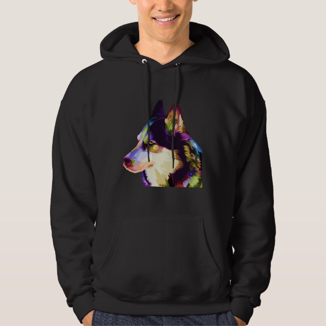 Husky Colourful Style Hoodie (Front)