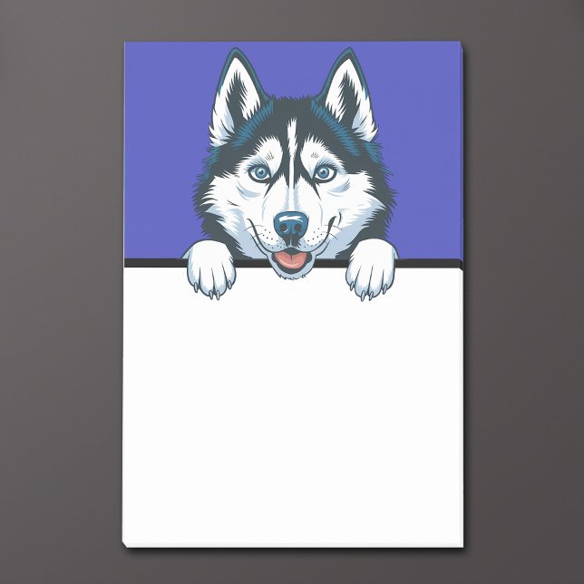 Husky Cute Siberian Husky Puppy Dog Lover Gifts Post-it Notes (Cute Husky Post-it Notes with a peeking Siberian Husky for dog lovers.)