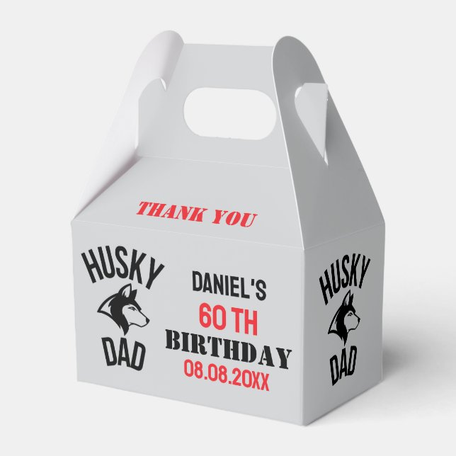 Husky Dad, Dog Dad Birthday     Favour Box (Front Side)
