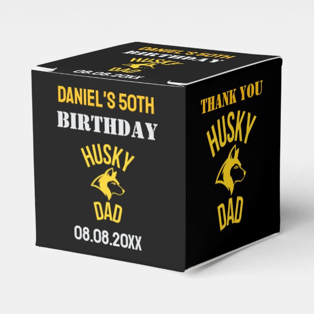 Husky Dad, Dog Dad Birthday     Favour Boxes (Front Side)